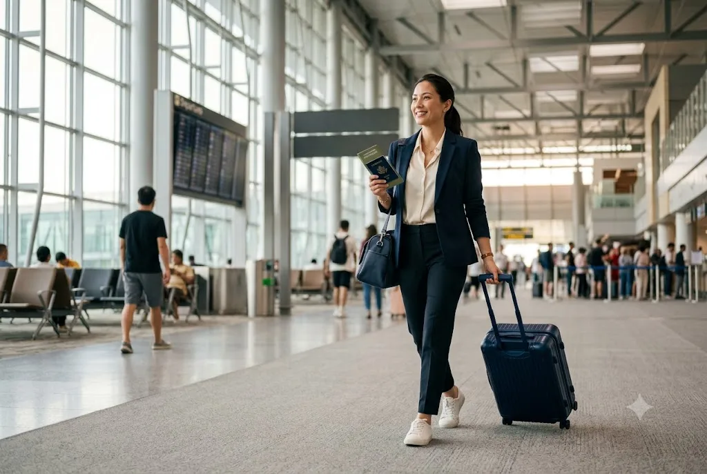 Traveller preparing for an overseas holiday with cancer travel insurance