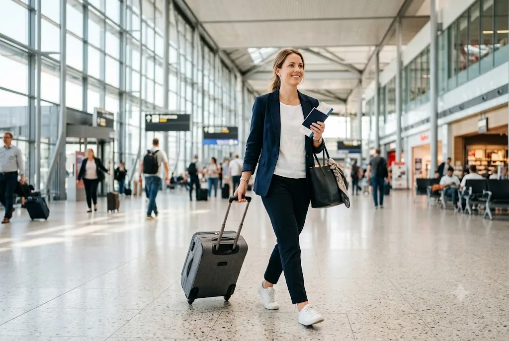 Traveller preparing for a holiday with travel insurance for Crohn's disease